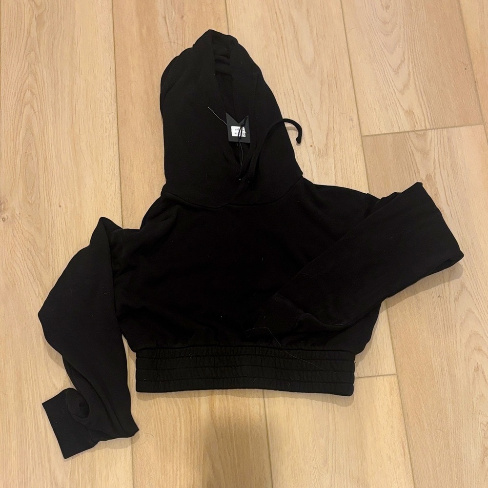 Black Cropped Hoodie
